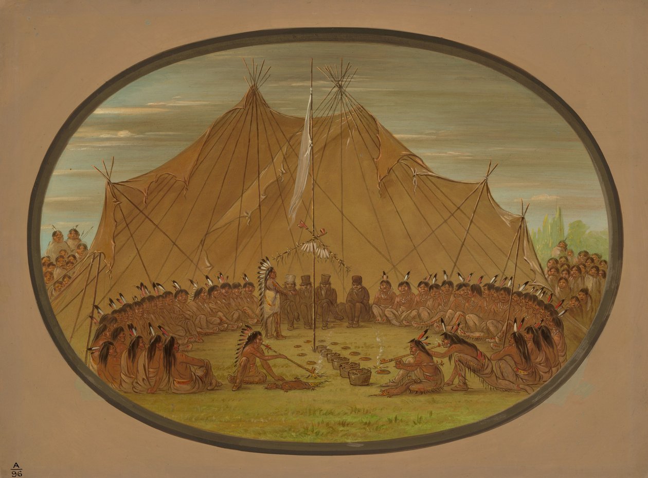 En hundefest - Sioux, 18611869. af George Catlin