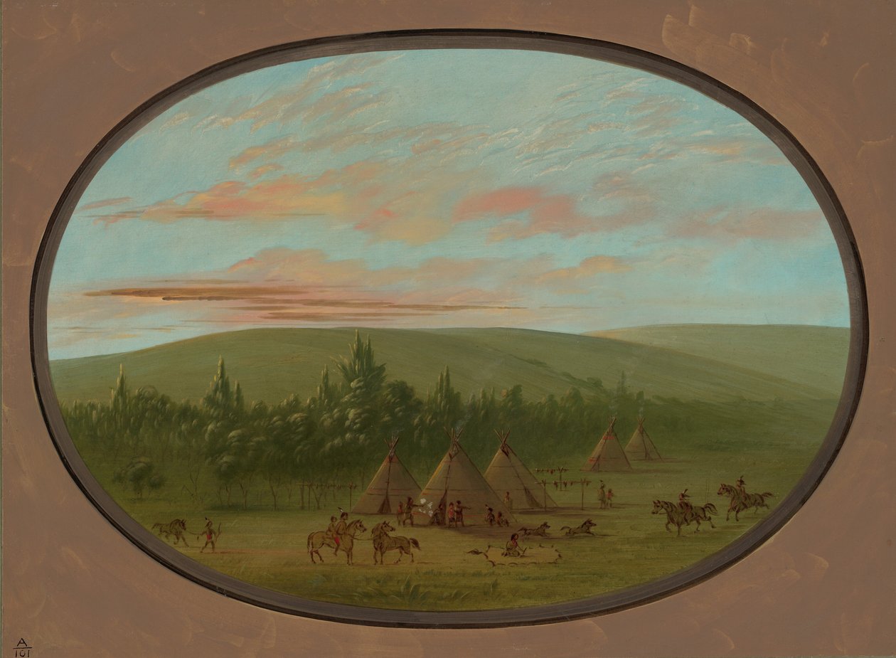 A Sioux Village, 18611869. af George Catlin