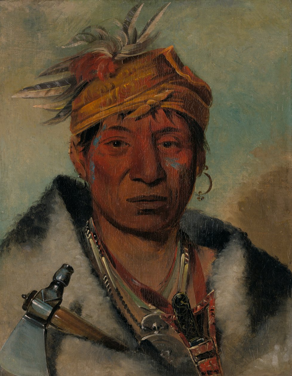 Ah-yaw-né-tak-oár-ron en kriger, 1831. af George Catlin