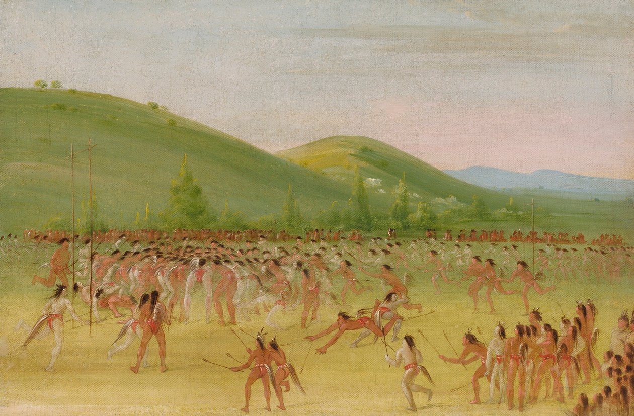 Choctaw-folkets boldspil - bold ned af George Catlin