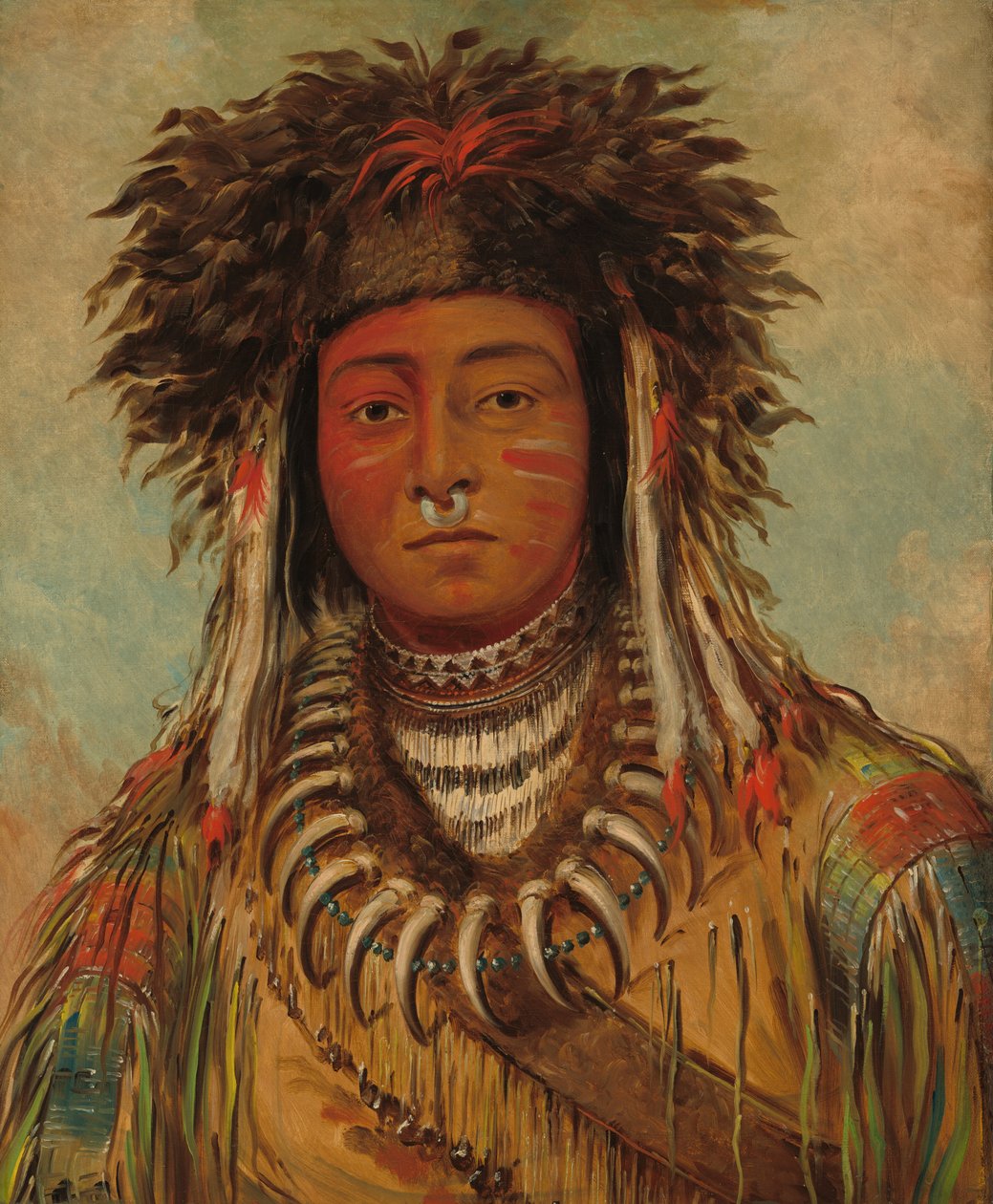 Boy Chief - Ojibbeway, 1843. af George Catlin