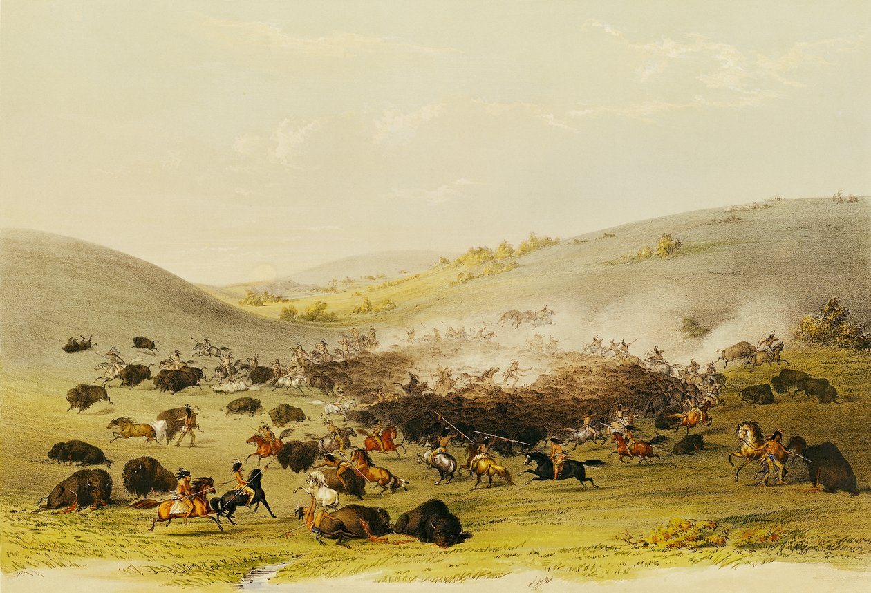 Buffalo Hunt, Surround, ca. 1832 af George Catlin