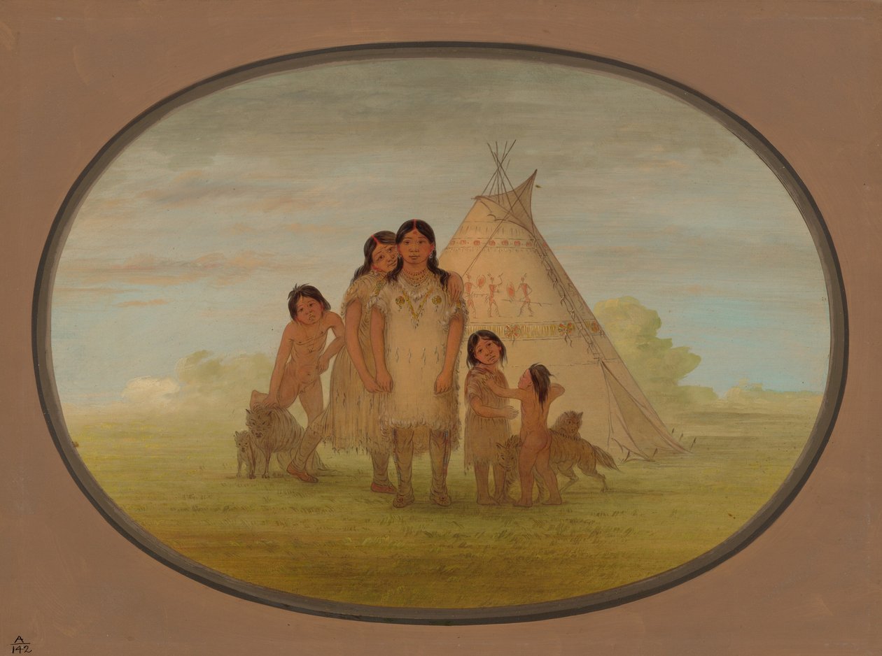 Comanche Chiefs Children and Wigwam, 18611869. af George Catlin