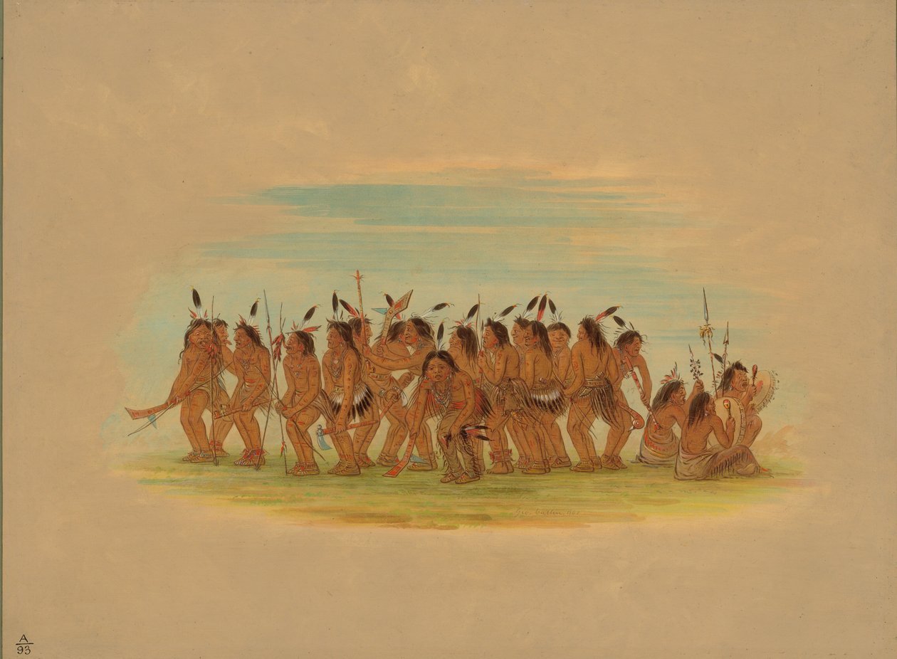 Hundedans - Sioux, 1861. af George Catlin