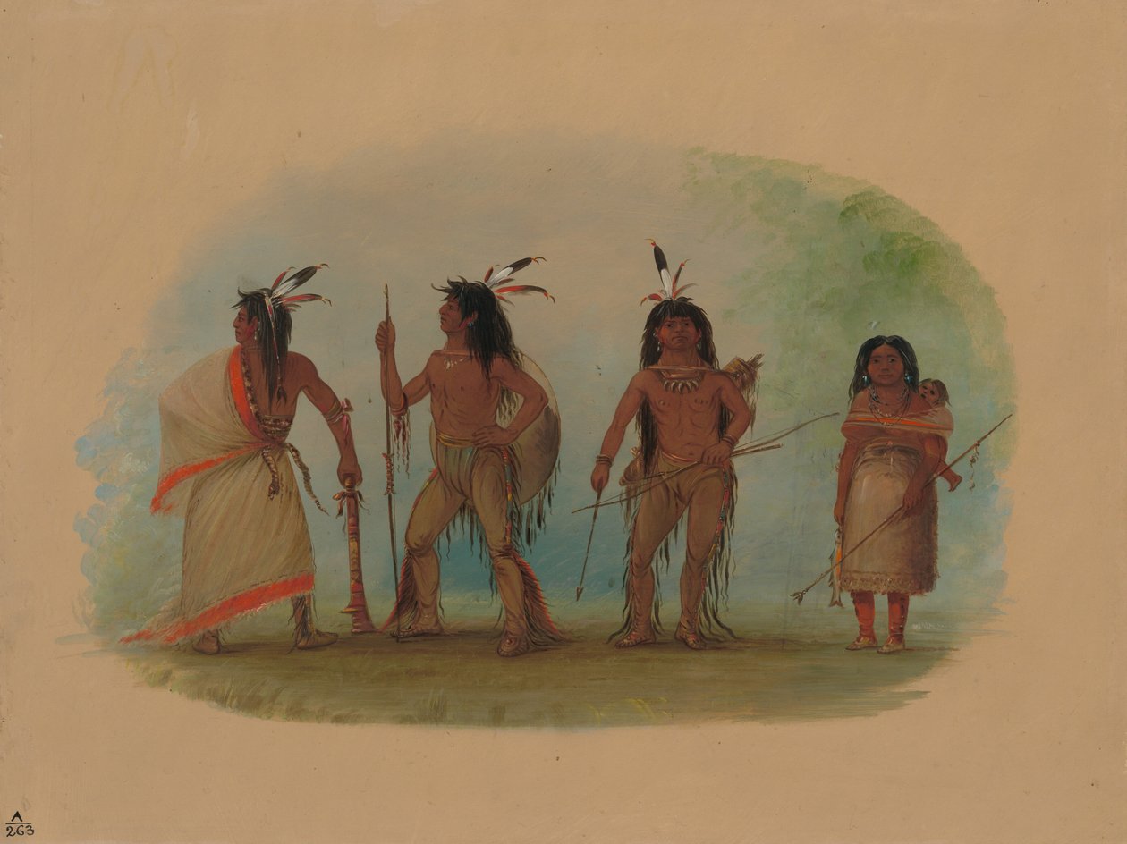 Fire Apachee-indianere, 18551869. af George Catlin