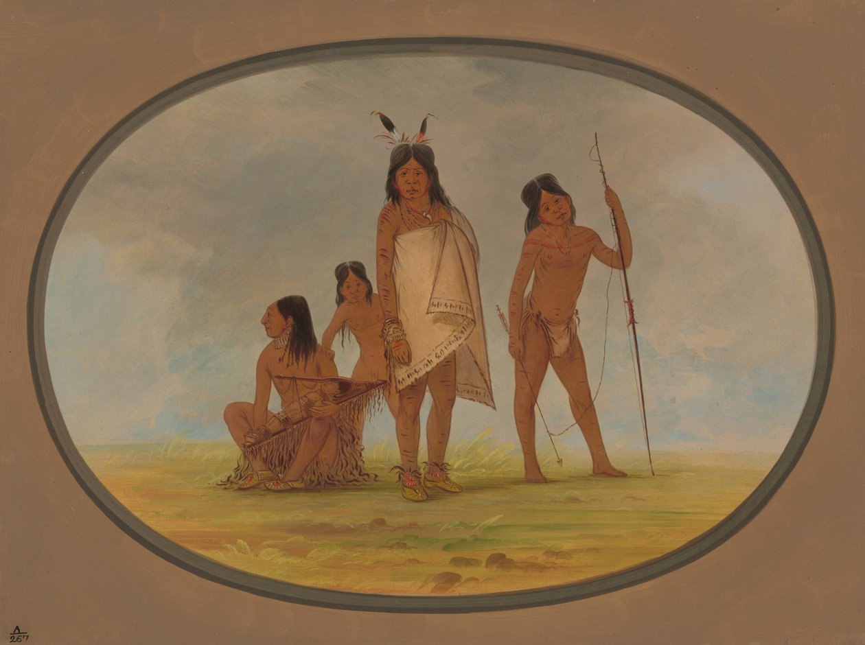 Fire fladhovede indianere, 18551869. af George Catlin