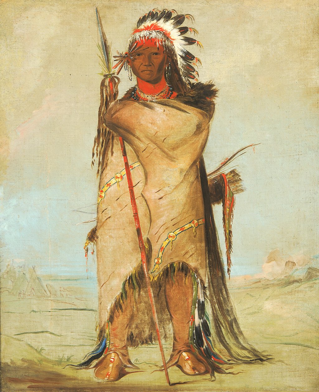 Hó-ra-tó-a, den modige, 1832. af George Catlin