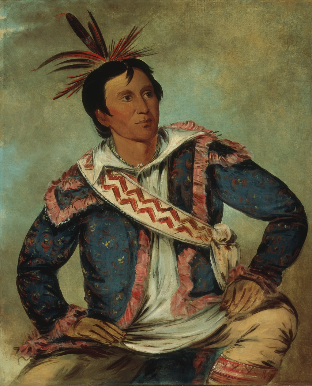 Há-tchoo-túc-knee, snapskildpadde, en halvrace, 1834. af George Catlin