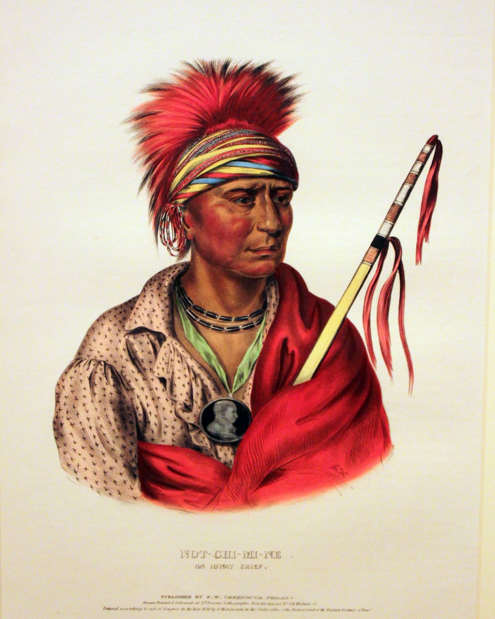 Ioway-høvding Not-Chi-Mi-Ne af George Catlin