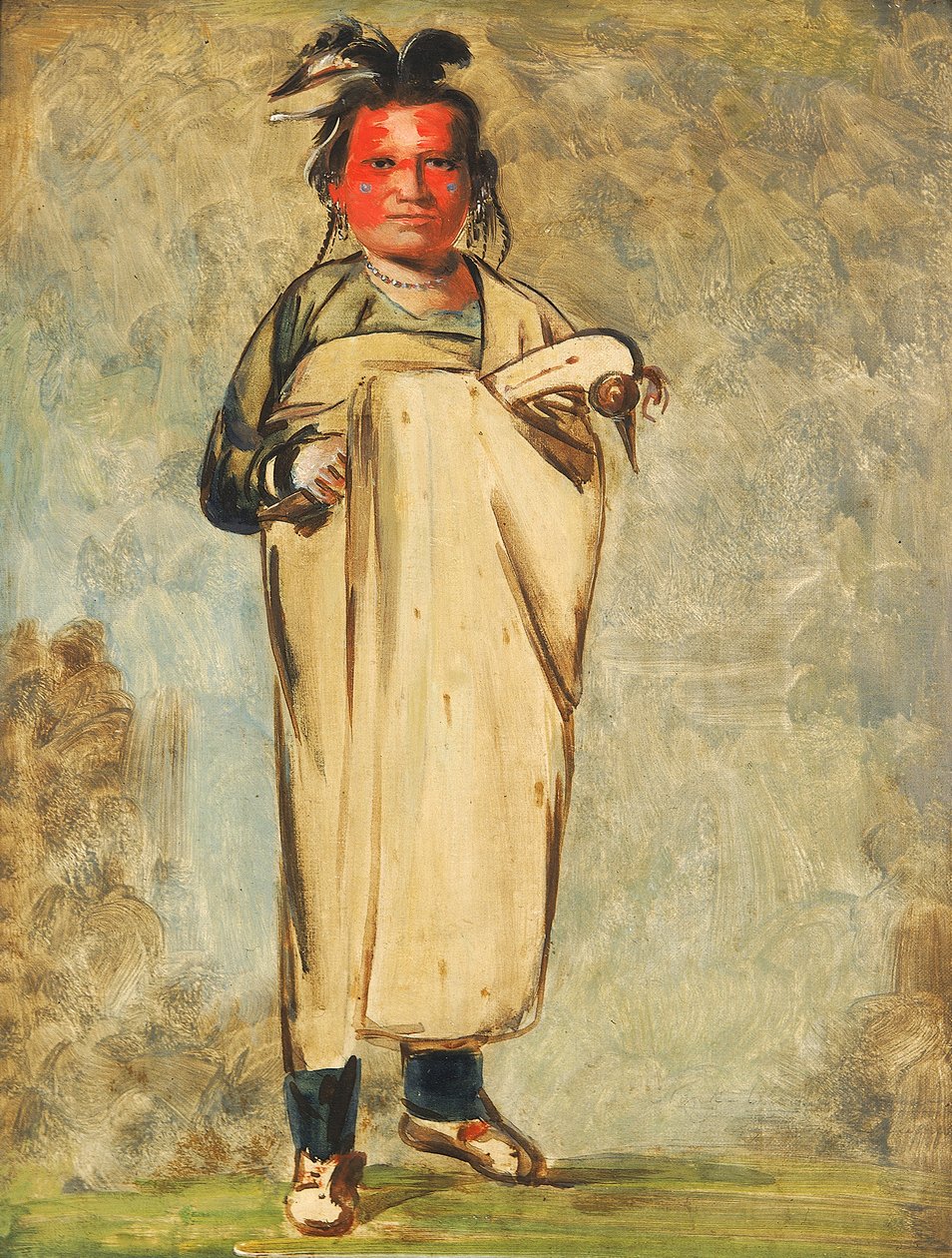 Káw-kaw-ne-chóo-a, og Brave, 1828. af George Catlin