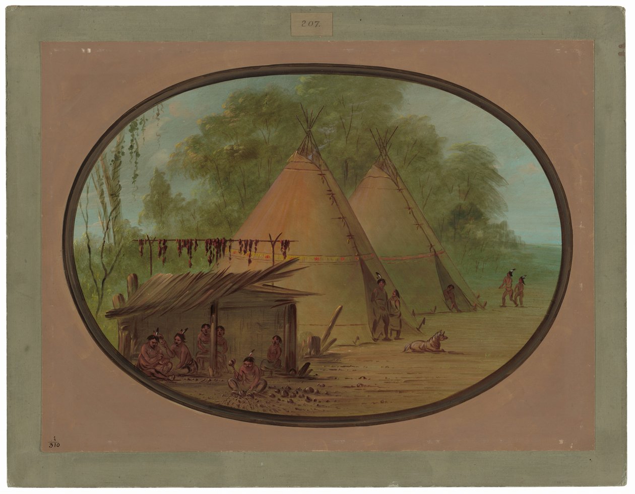 At lave flintpilespidser - Apacheer af George Catlin