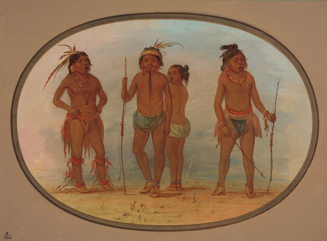 Medlemmer af Botocudo-stammen, 18541869. af George Catlin