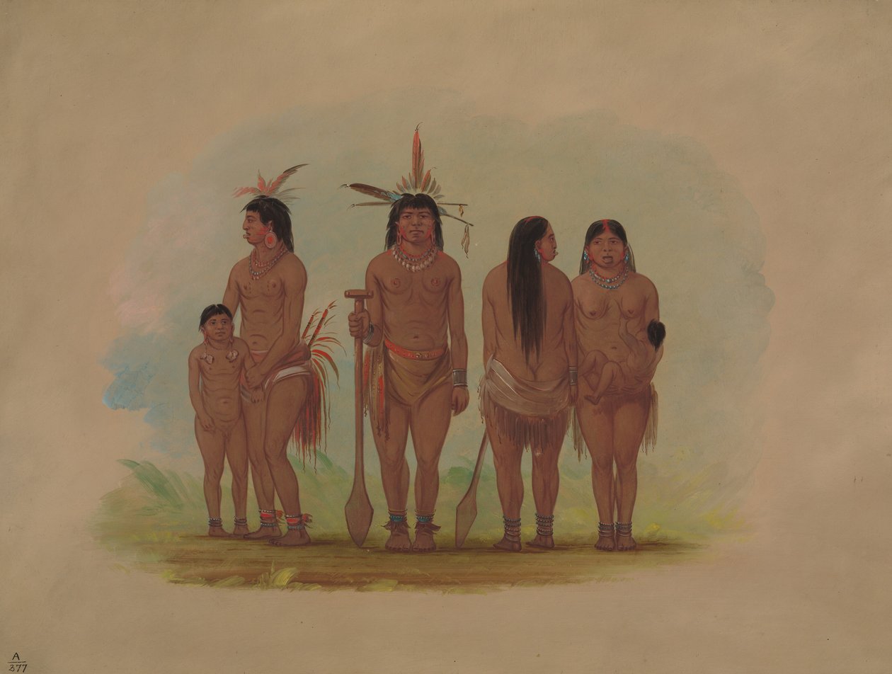 Medlemmer af Payaguas-stammen, 18541869. af George Catlin