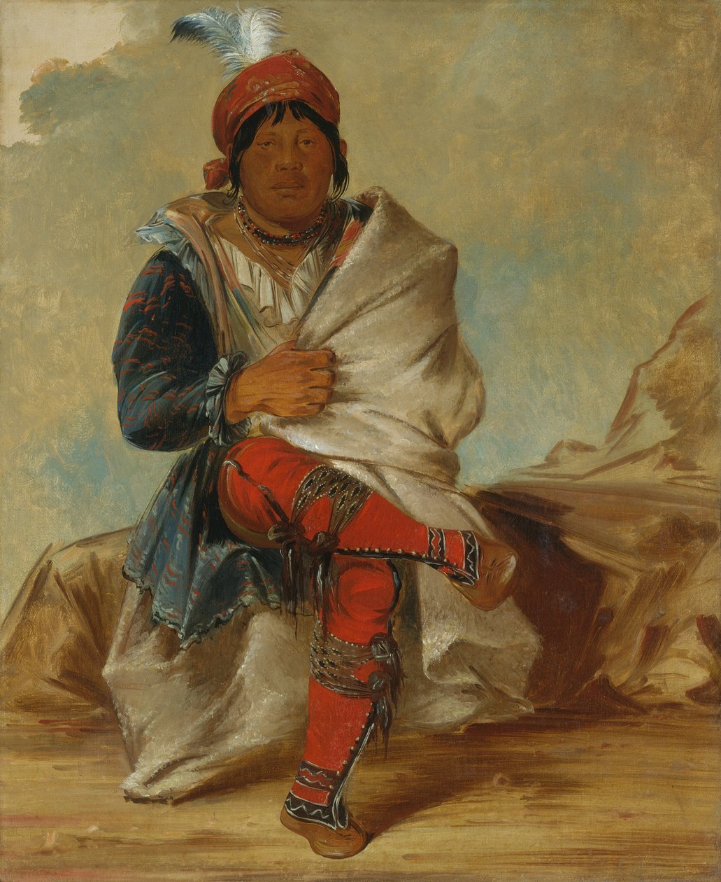 Mick-e-no-páh, høvding for stammen, 1838. af George Catlin