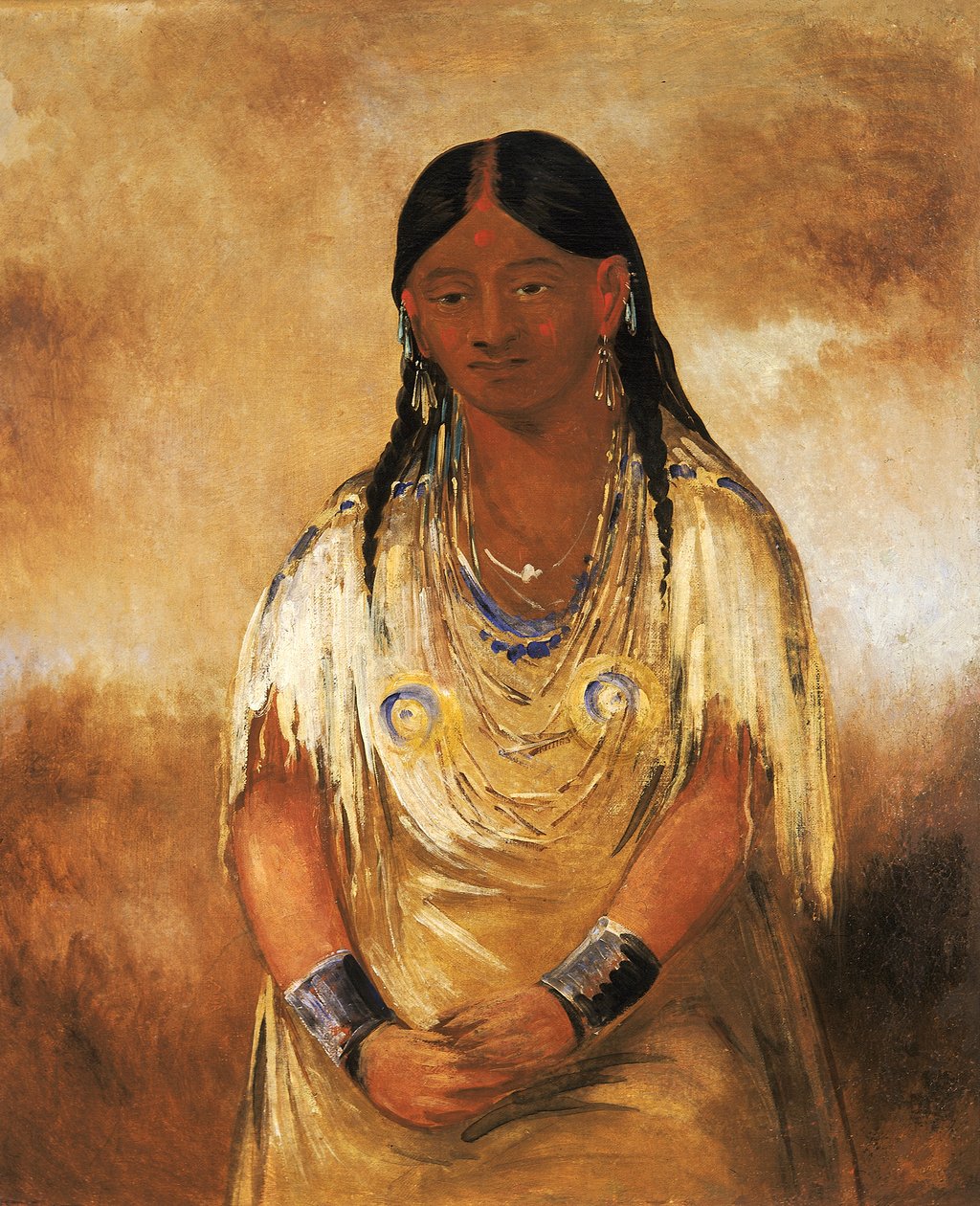 Mún-ne-o-ye, en kvinde, 1832. af George Catlin