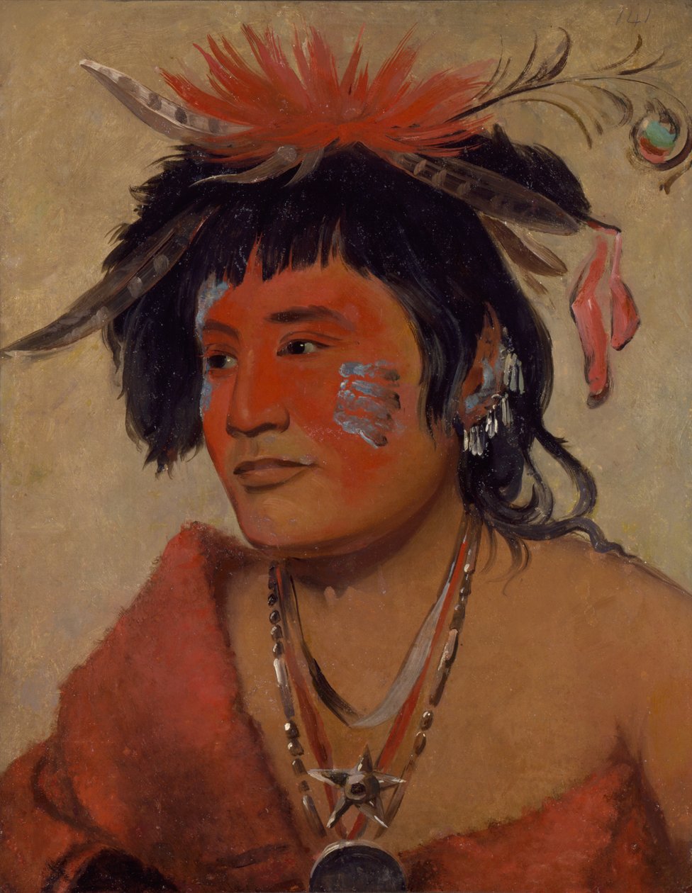 Pah-shee-náu-shaw, en kriger, 1831. af George Catlin