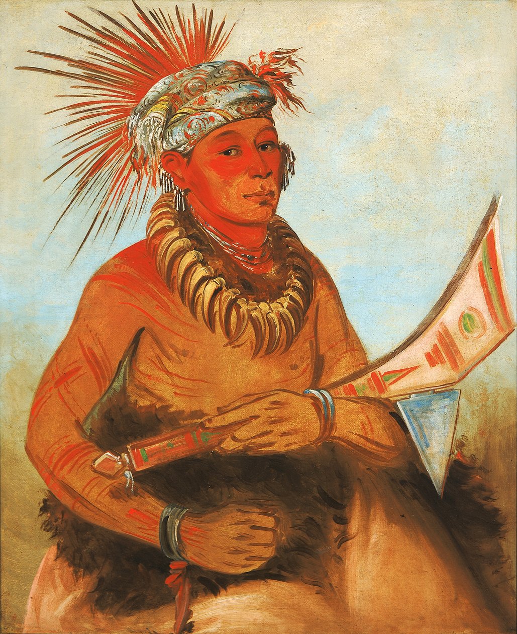 Pah-ta-cóo-chee, skyde cedertræ, en modig, 1832. af George Catlin