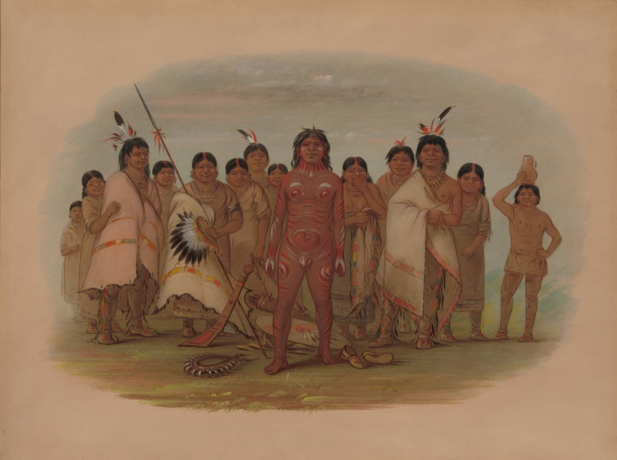 Paint Me - Apachee, 18551869. af George Catlin
