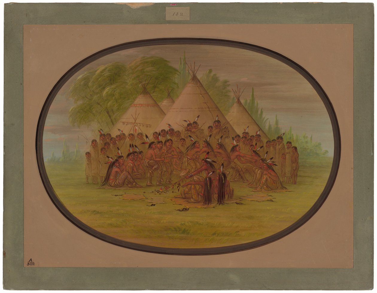 Pipe Dance - Assinneboine af George Catlin