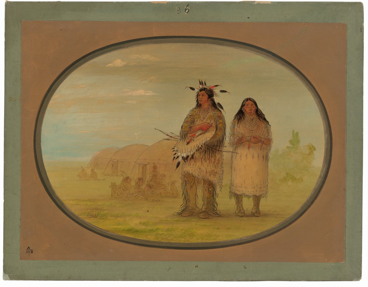 Riccarree Chief og hans kone af George Catlin