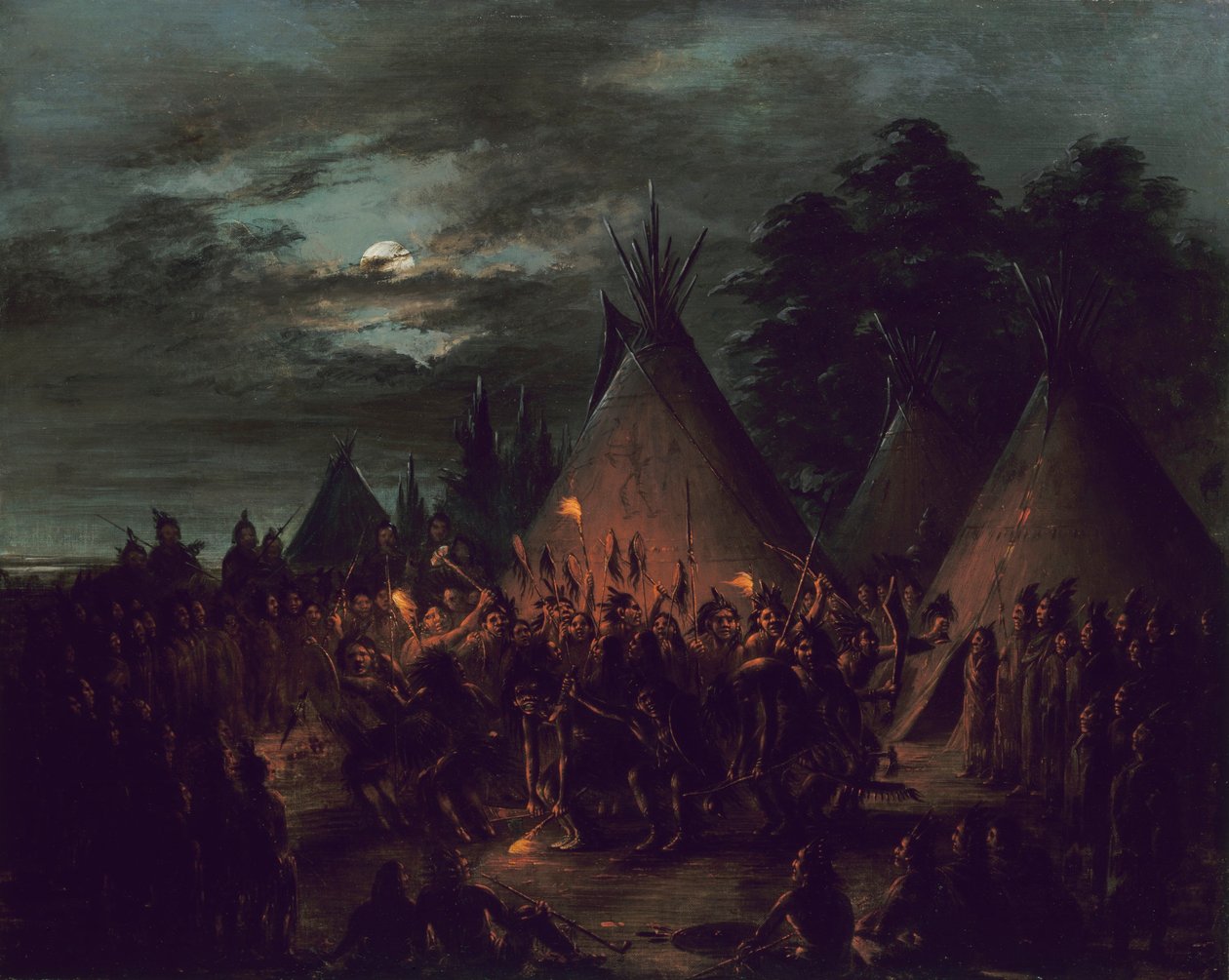 Scalp Dance, Sioux af George Catlin
