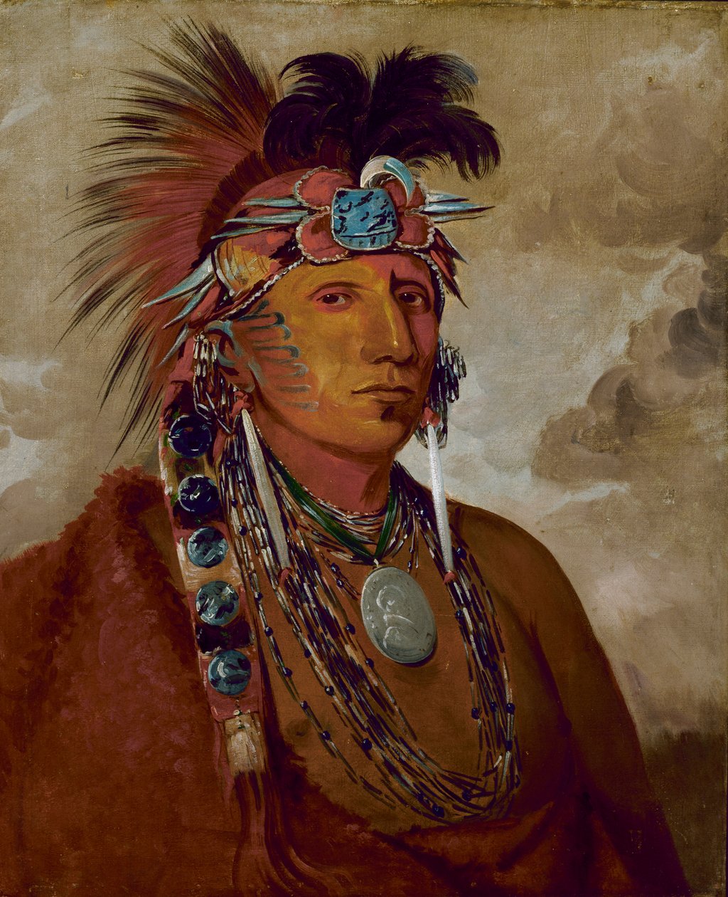Sho-me-kós-see, The Wolf, a Chief, 1832. af George Catlin
