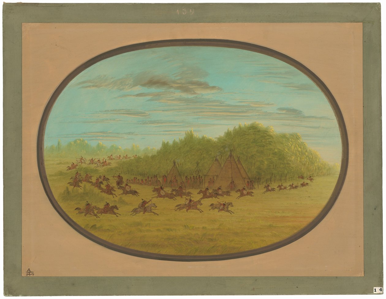 Sham Fight of the Camanchees af George Catlin