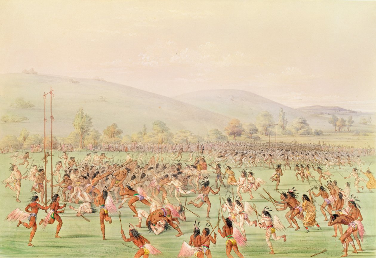 Det indiske boldspil, ca. 1832 af George Catlin