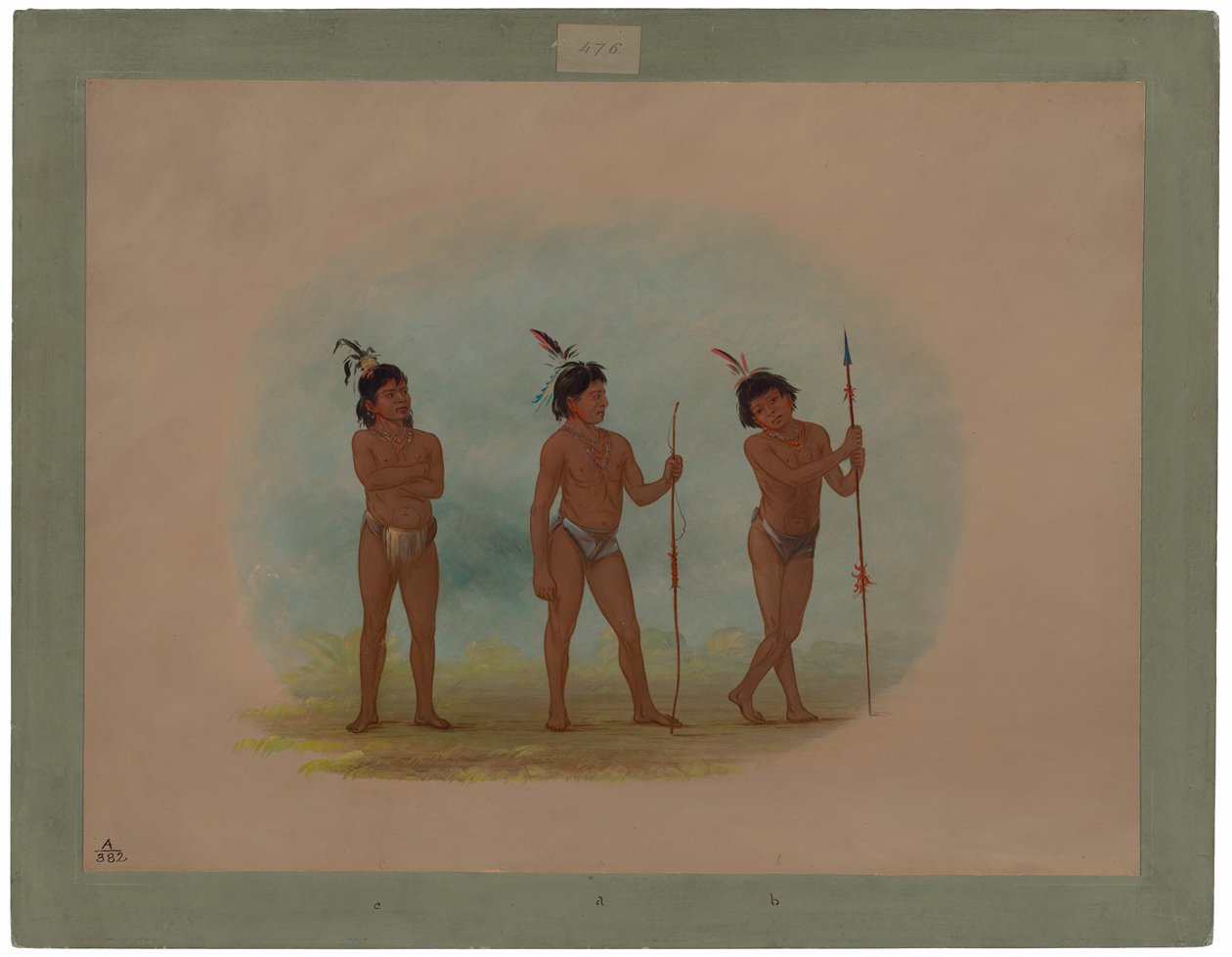 Tre Auca børn af George Catlin