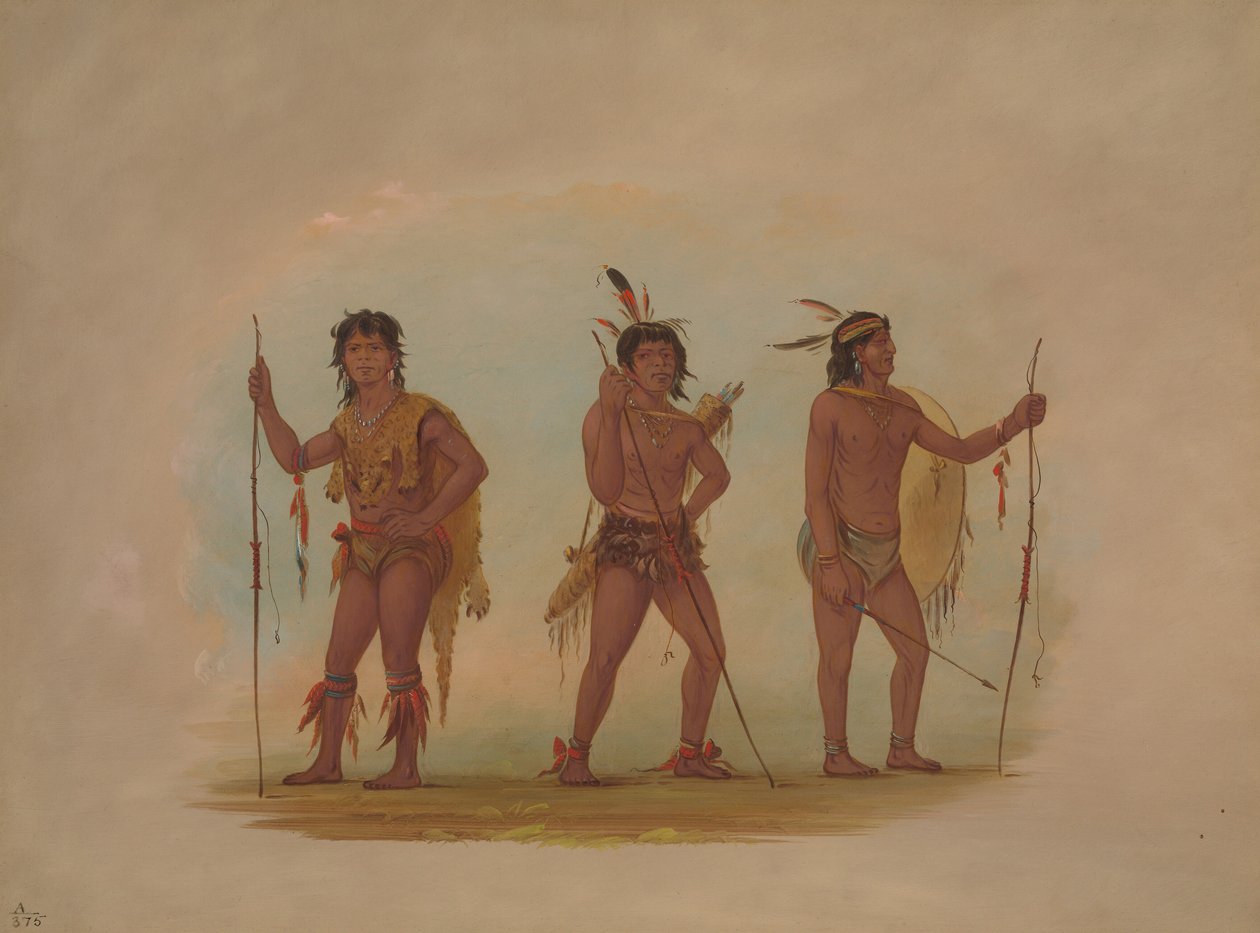 Tre temaer mænd, af George Catlin