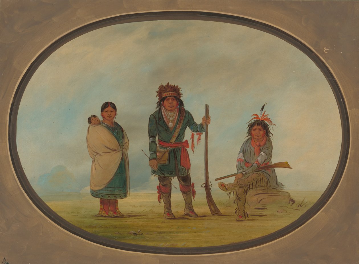 Tre Micmac-indianere, 18611869. af George Catlin