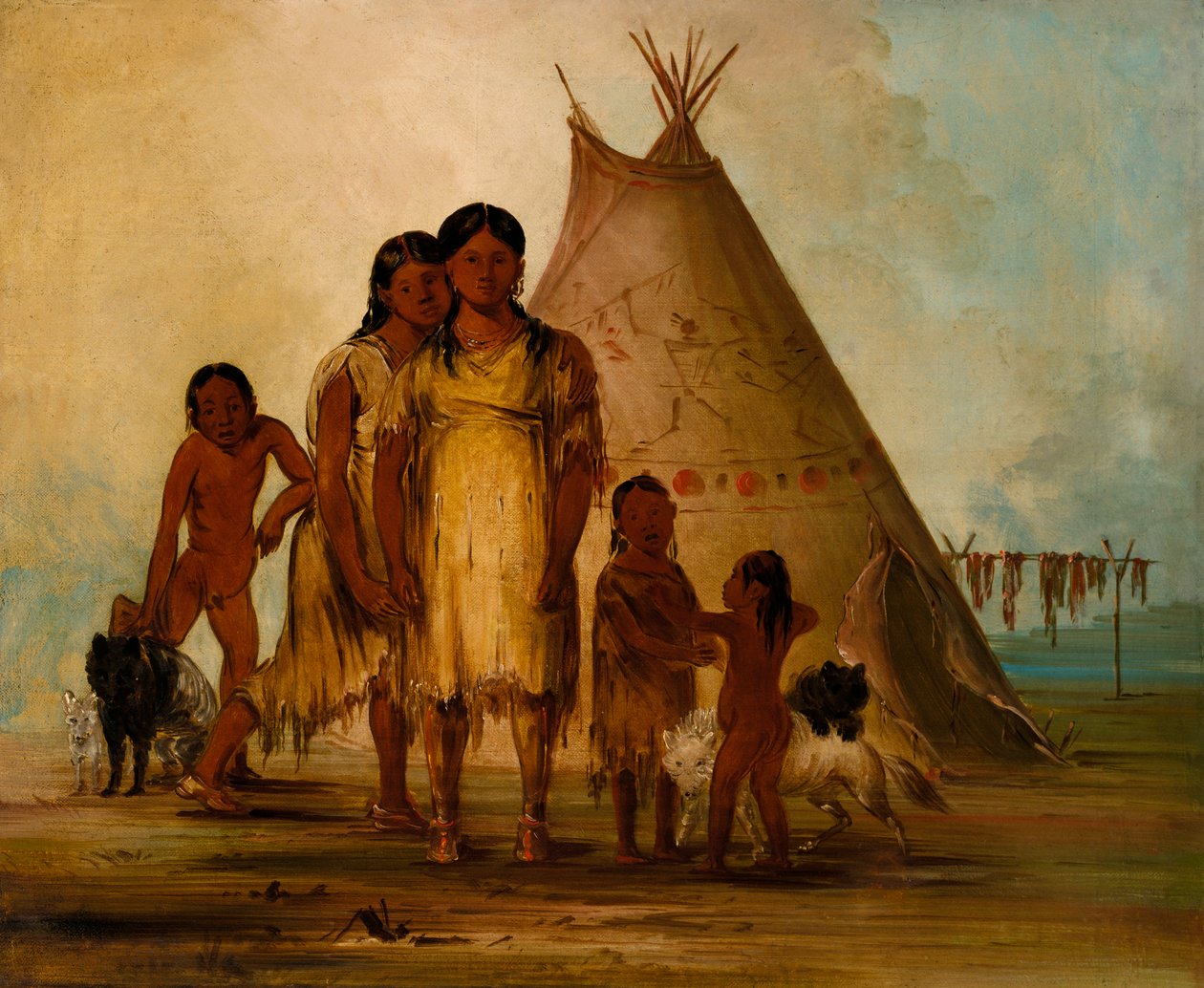 To Comanche-piger, 1834. af George Catlin