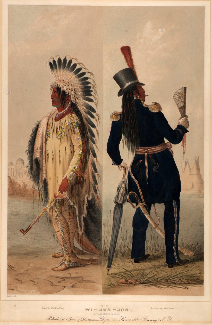 Wi-jun-jon. En assinneboin-høvding. af George Catlin