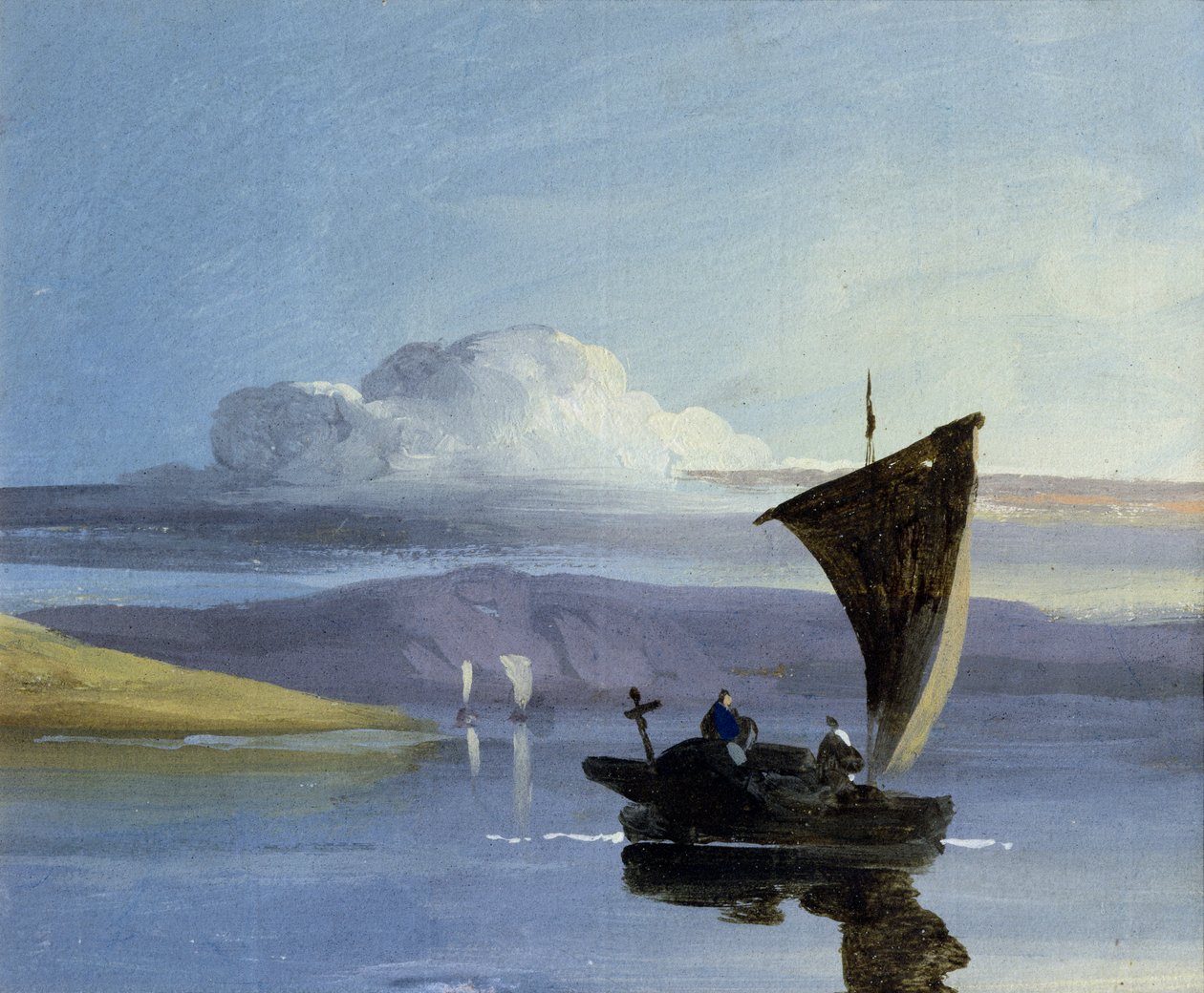 En kinesisk junk (gouache) af George Chinnery