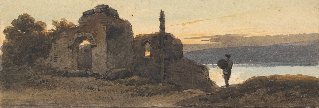 Tempel ved søen af George Chinnery