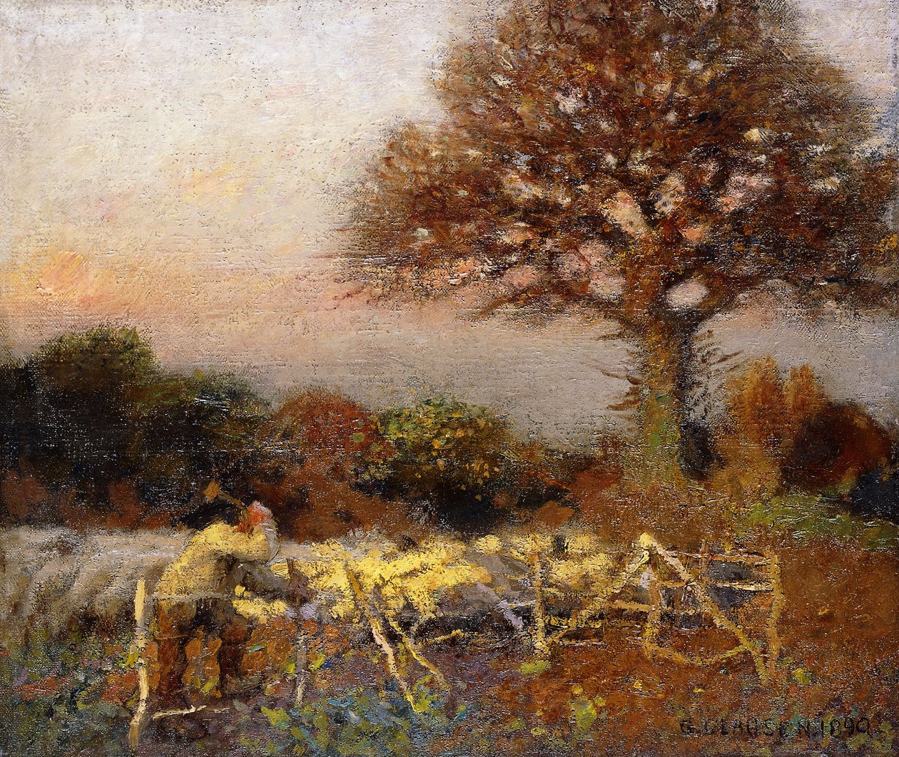 En fårefold, tidlig morgen af George Clausen