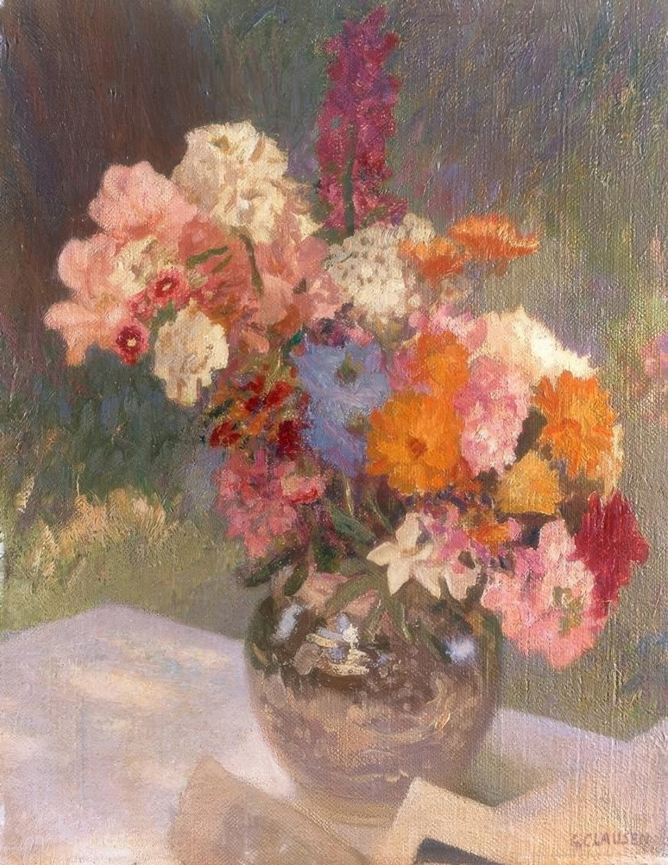 Blomster i en Luster Vase af George Clausen