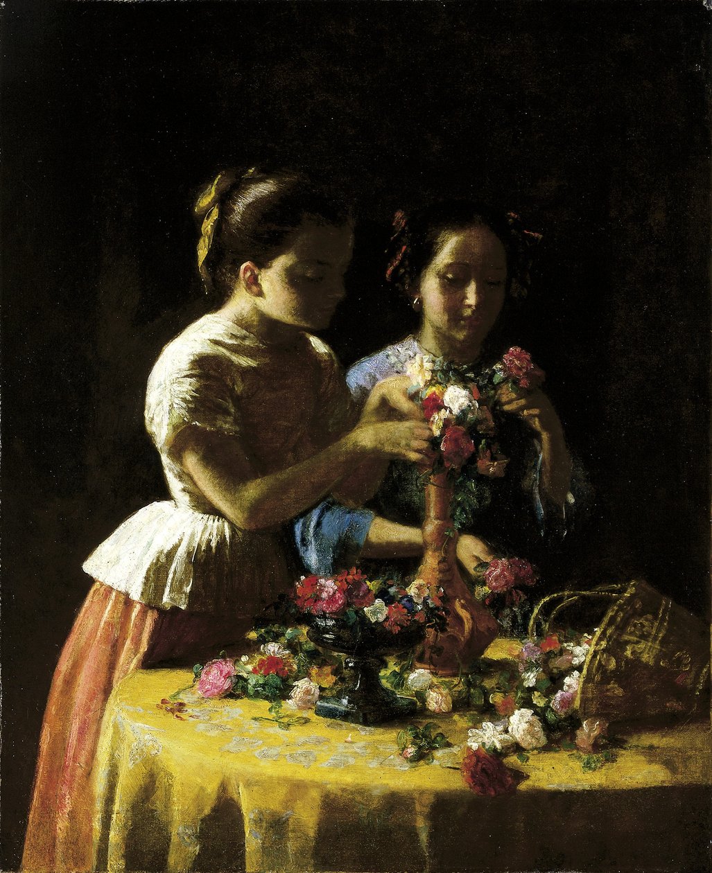 Piger og blomster af George Cochran Lambdin