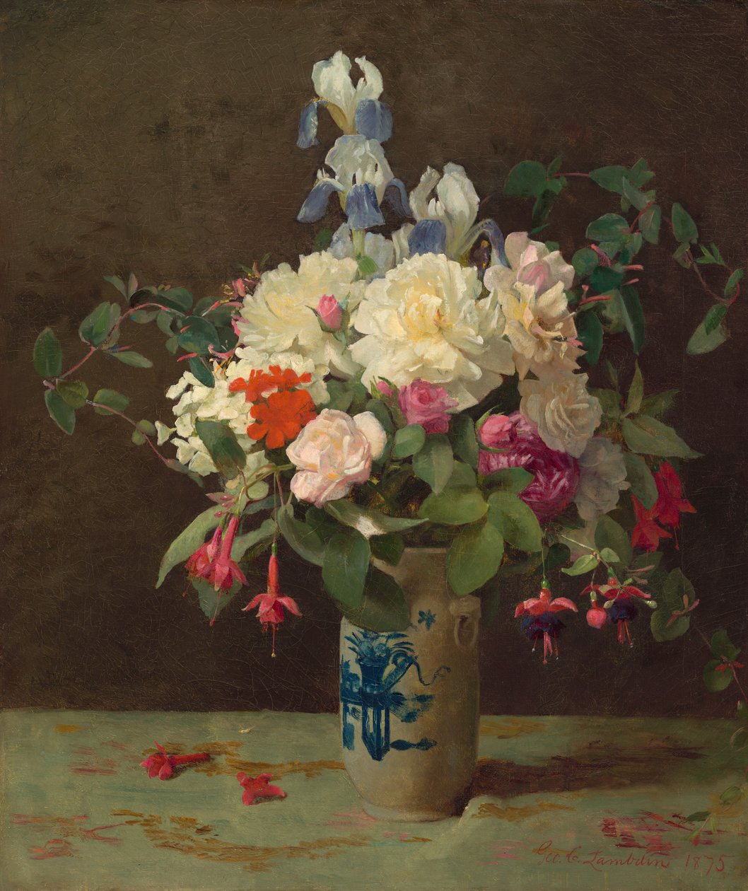 Vase med blomster, 1875. af George Cochran Lambdin