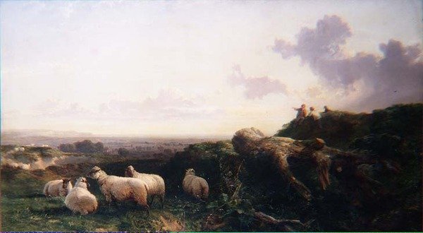 Aften på South Downs af George Cole