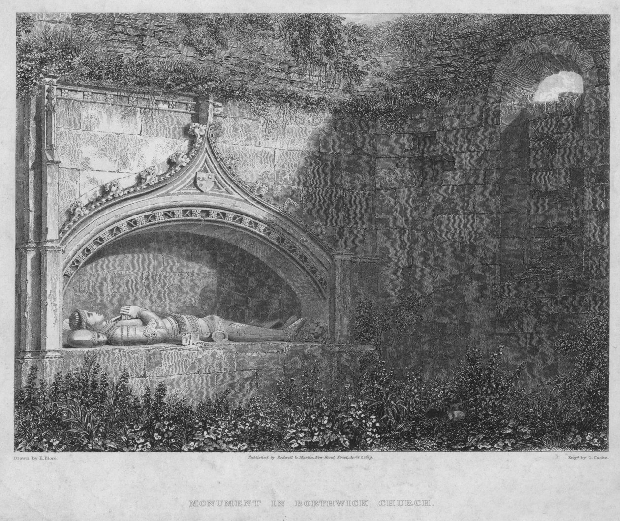 Monument i Borthwick Church, 1819. af George Cooke