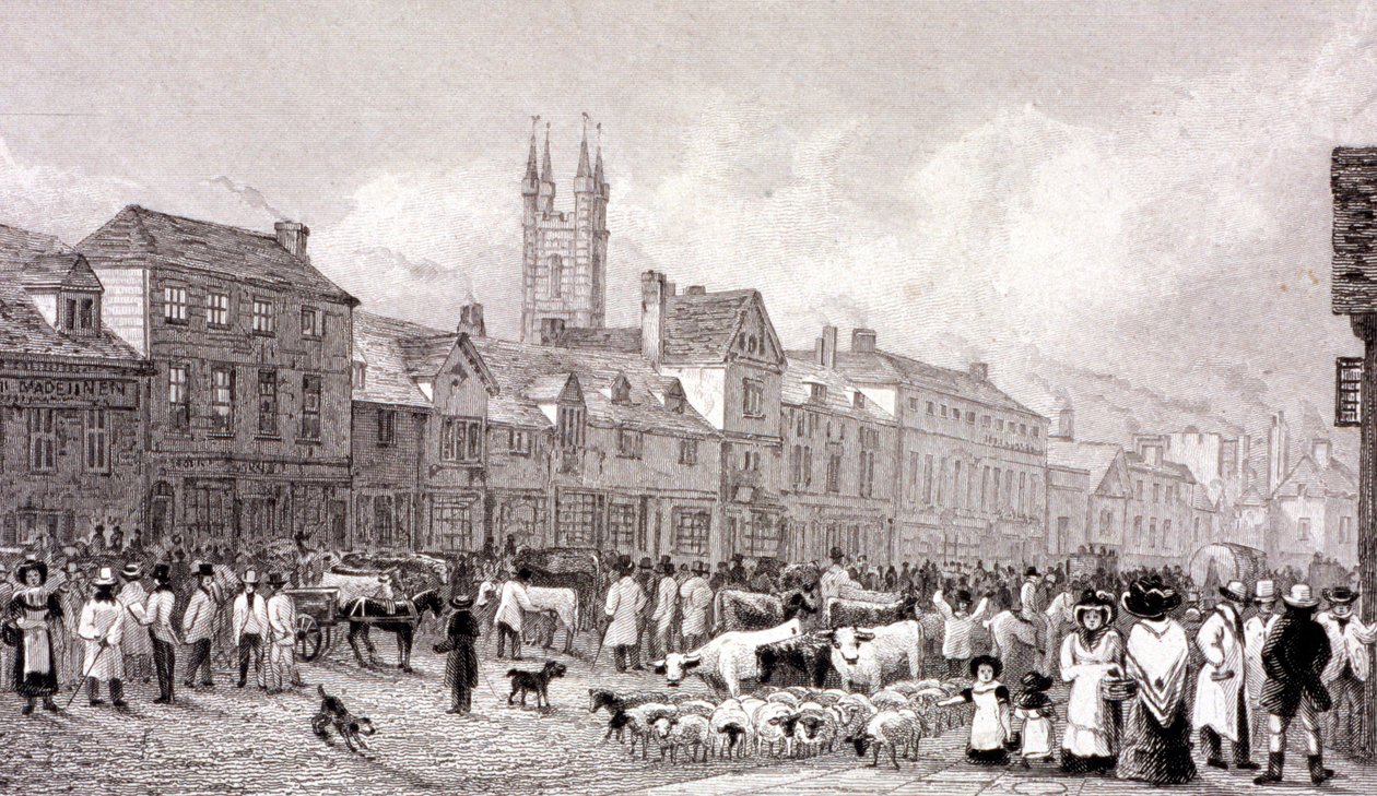 Smithfield Market, London, c1830 af George Cooke