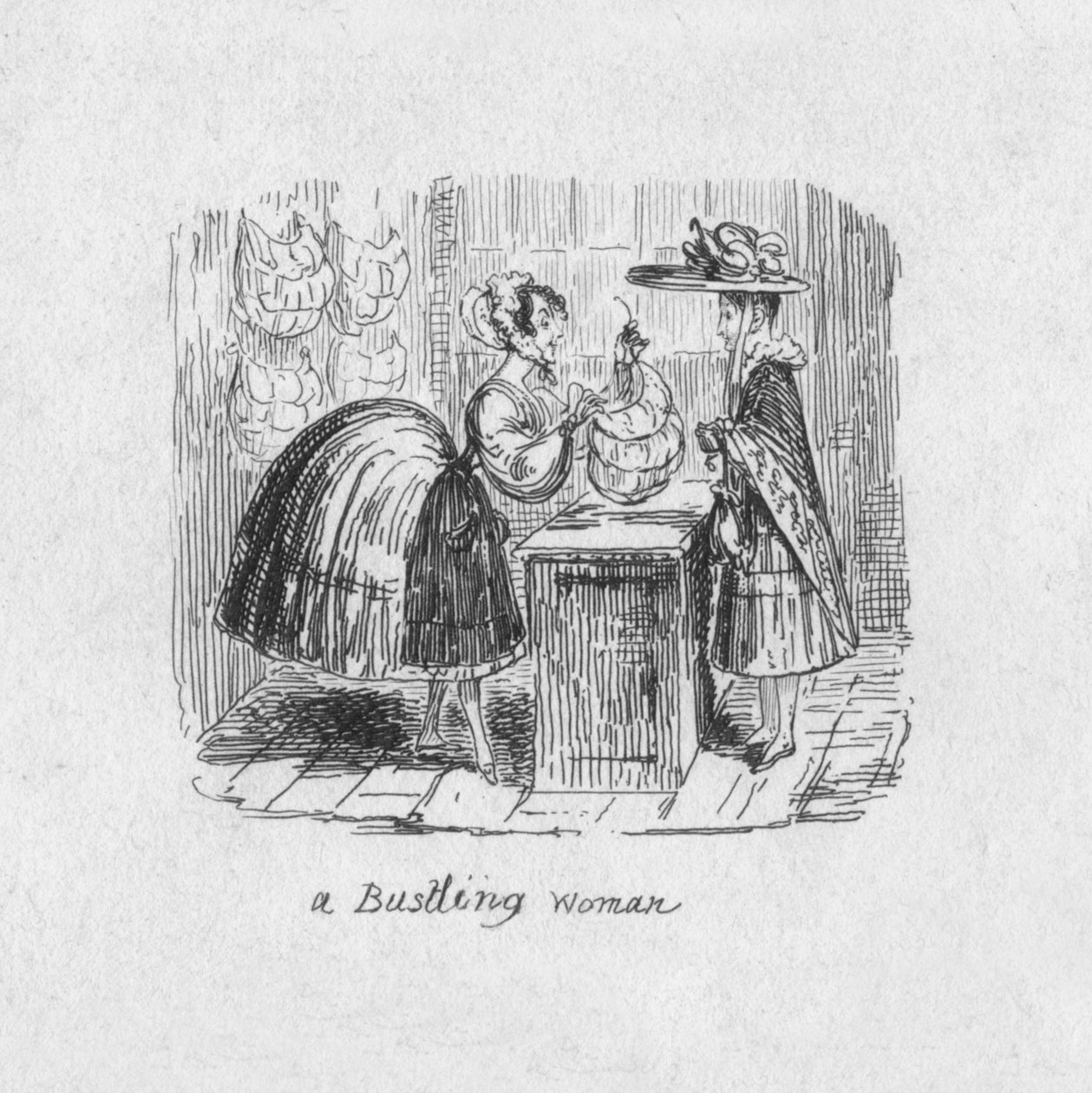 En travl kvinde, 1829 af George Cruikshank