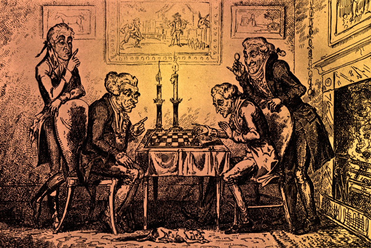 Et spil skak af George Cruikshank