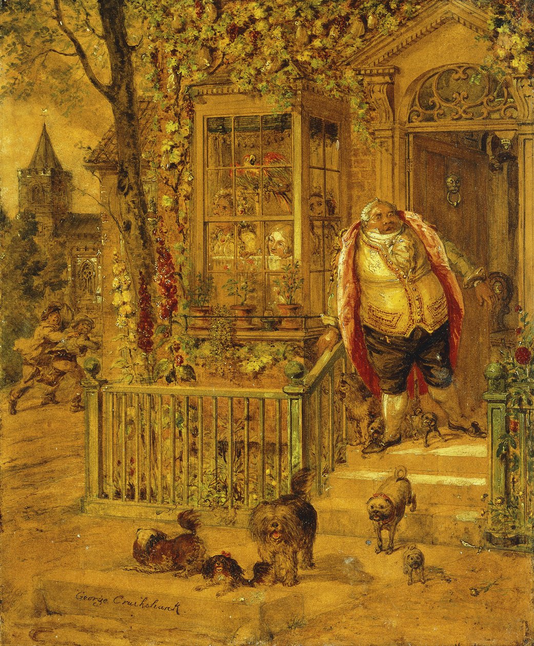 Et løbsk bank, af George Cruikshank