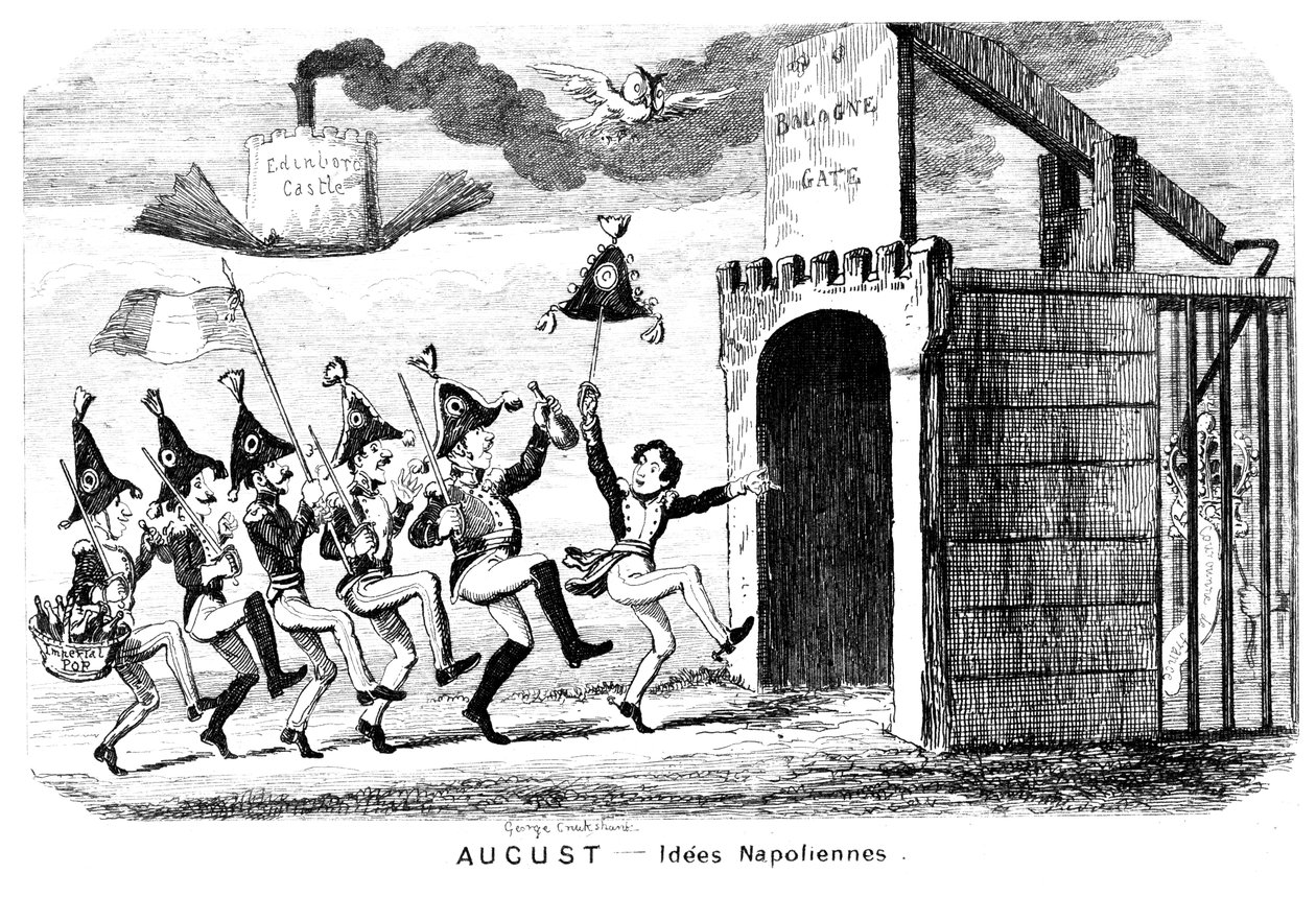 august - Idees Napoliennes, 1800-tallet. af George Cruikshank