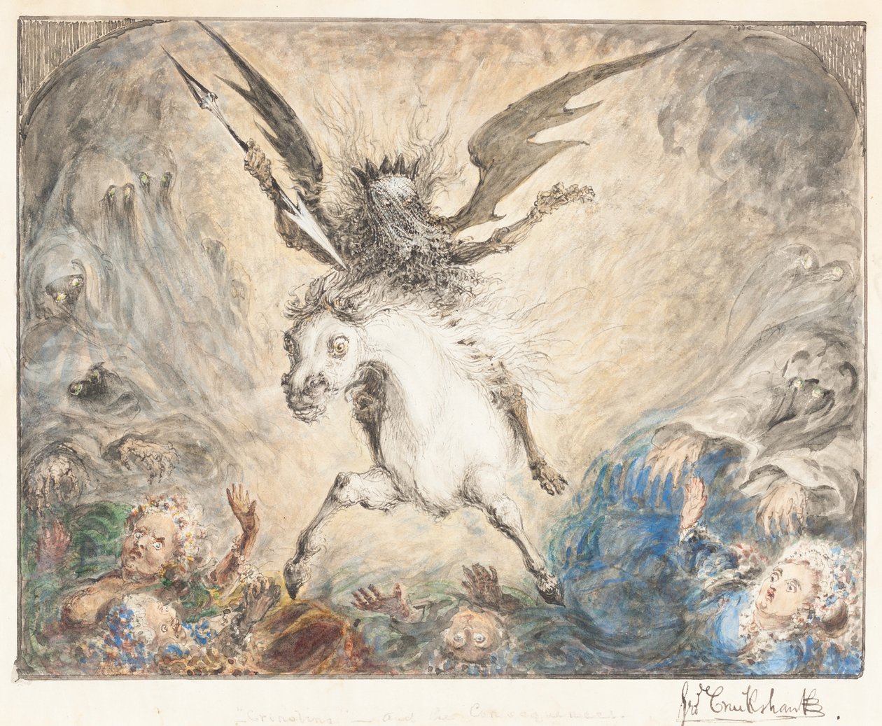 "Crinolina" - og konsekvenserne [recto] af George Cruikshank