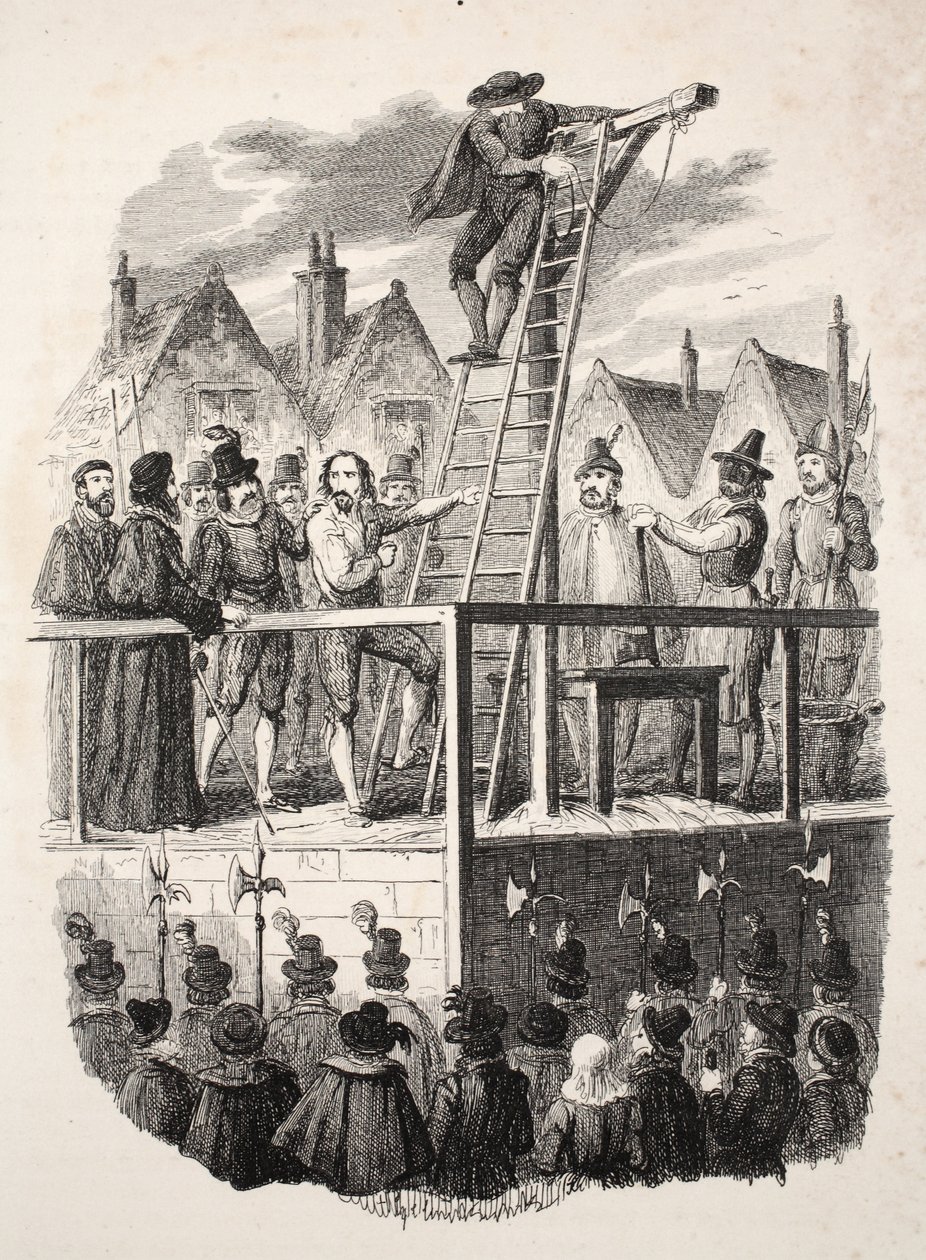 Henrettelse af Guy Fawkes, pub. 1841. af George Cruikshank