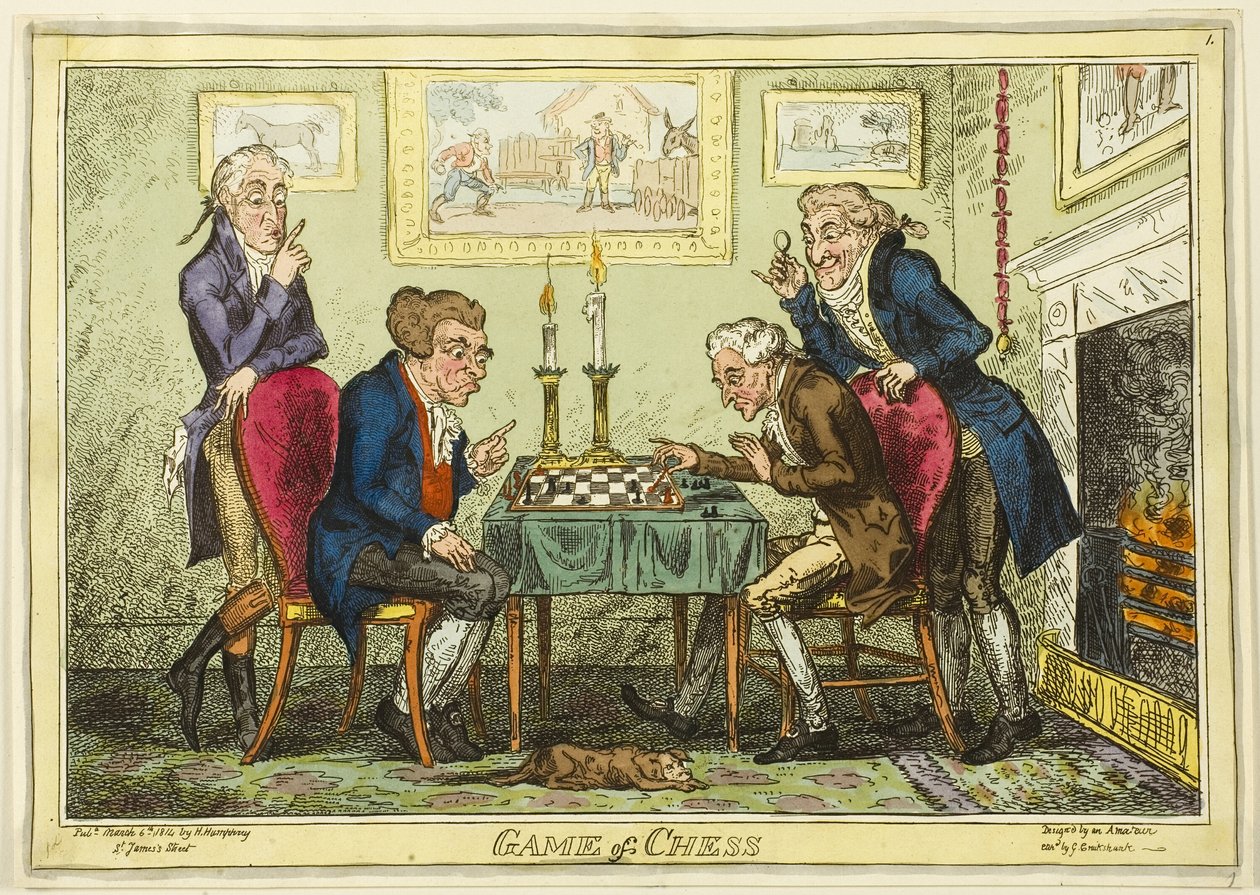 Spil skak af George Cruikshank