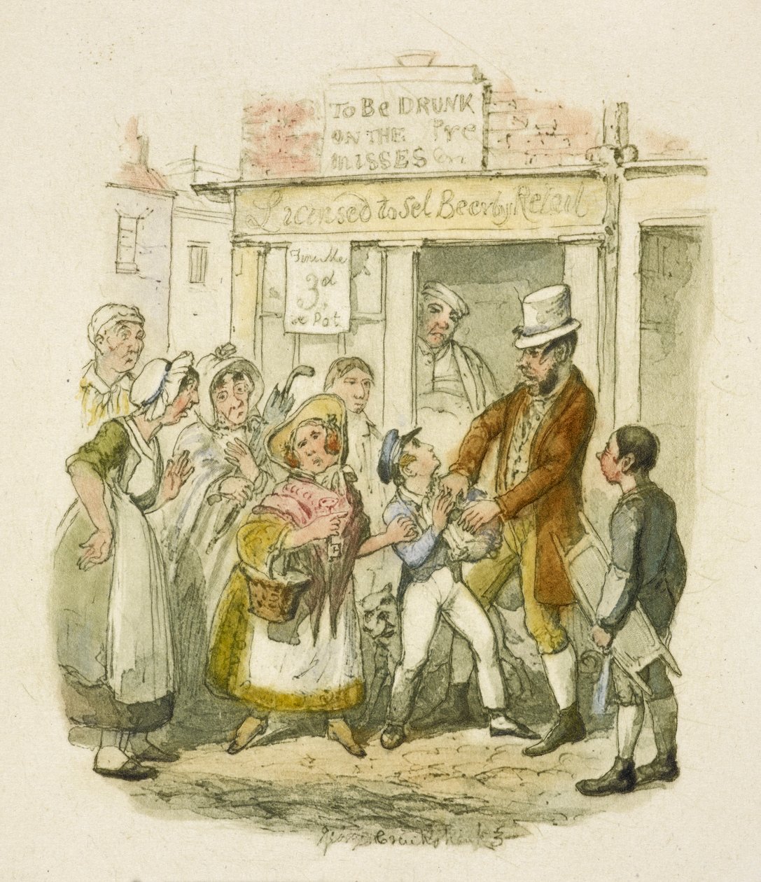 Illustration til "Oliver Twist" af George Cruikshank